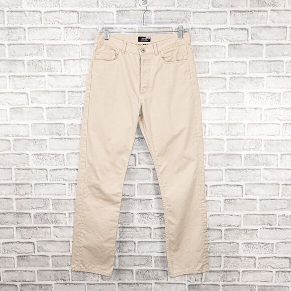 A.P.C. Men's Standard Jeans in light Beige Cotton Button Fly size 28 - Picture 1 of 11